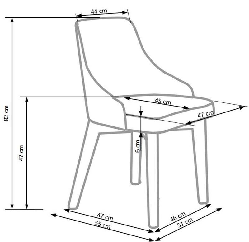 Kėdė Halmar Toledo, pilka kaina ir informacija | Virtuvės ir valgomojo kėdės | pigu.lt