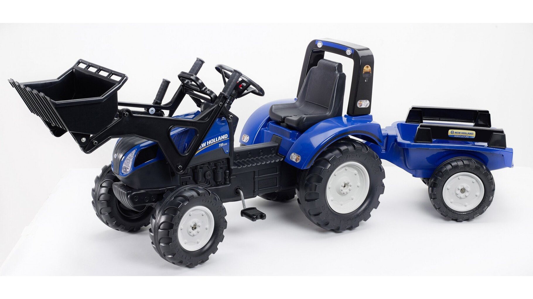 Minamas pedalais traktorius su priekaba New Holland 3090M kaina ir informacija | Žaislai berniukams | pigu.lt