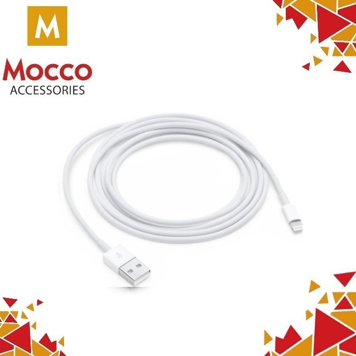 Laidas Mocco Lightning USB 1 m (MD818ZM/A Analog), baltas kaina ir informacija | Laidai telefonams | pigu.lt