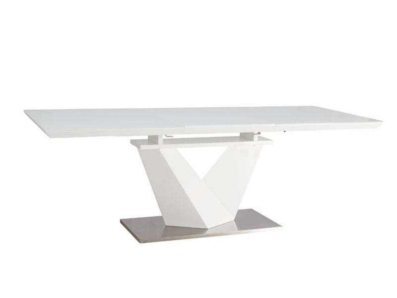 Išskleidžiamas stalas Signal Meble Alaras III, baltas kaina ir informacija | Virtuvės ir valgomojo stalai, staliukai | pigu.lt