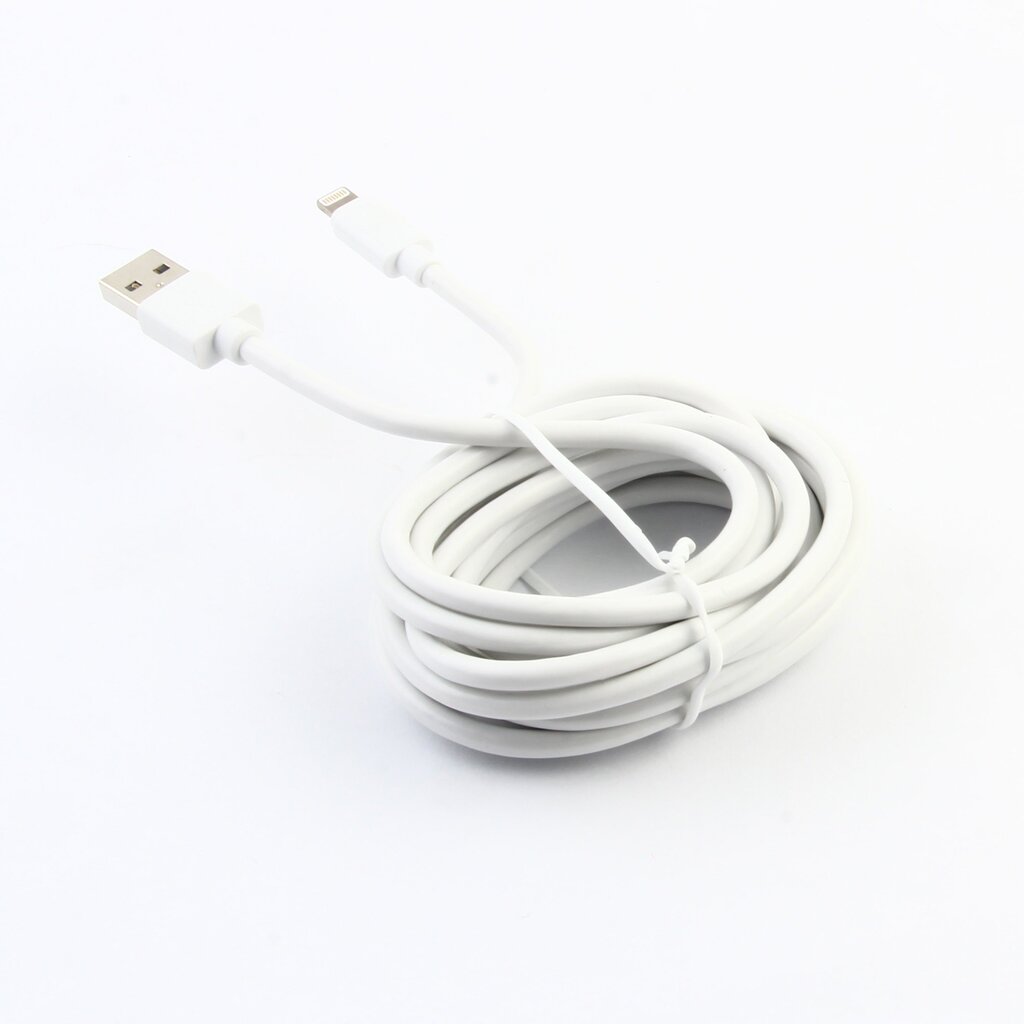 USB-Lighning 3m Cable By Muvit White цена и информация | Kabeliai ir laidai | pigu.lt