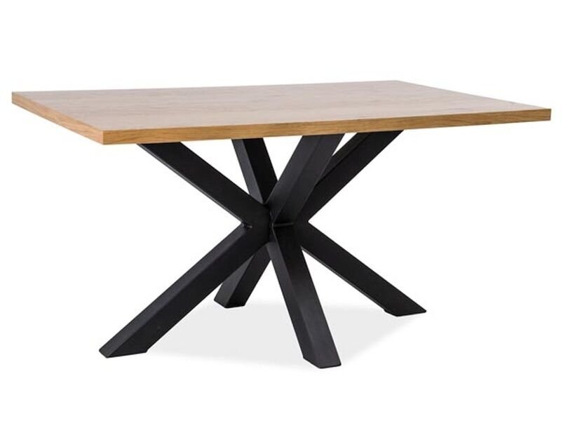 Stalas Signal Meble Cross, 150x90x75 cm, ąžuolo/juodos spalvos kaina ir informacija | Virtuvės ir valgomojo stalai, staliukai | pigu.lt