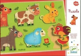 Djeco деревянный пазл "Забавные домашние животные" DJ01259 цена и информация | Игрушки для малышей | pigu.lt