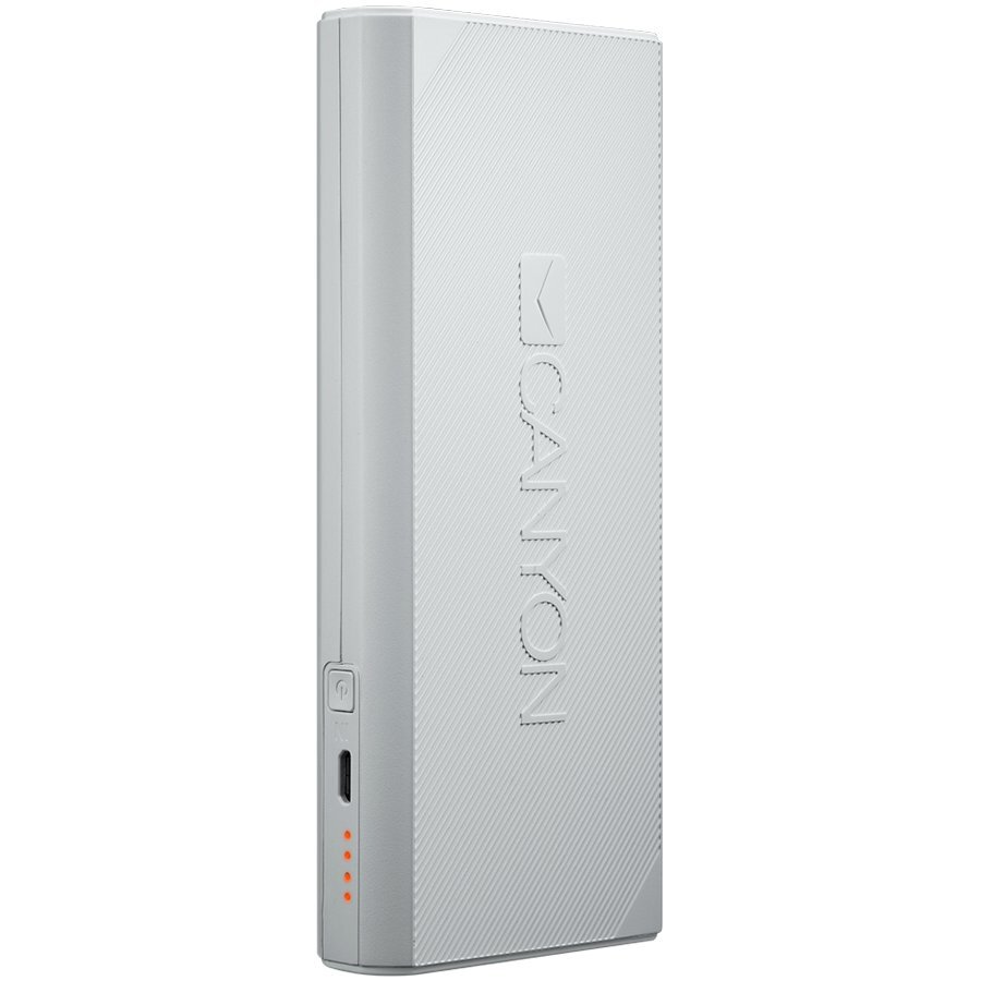 Power bank CANYON CNE-CPBF130W, 13000mAh, Lithium-ion battery, max output 5V2.4A, White цена и информация | Atsarginiai maitinimo šaltiniai (power bank) | pigu.lt