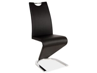 Комплект из 2 стульев H090, чёрный/хром цена и информация | Стулья для кухни и столовой | pigu.lt