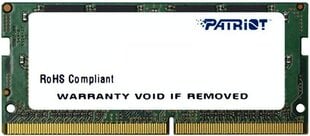 Patriot SODIMM Signature DDR4, 4GB, 2400MHz, CL17 (PSD44G240081S) цена и информация | Оперативная память (RAM) | pigu.lt