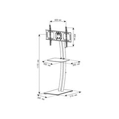 Подставка Techly TV LCD/LED 32-70", 68 кг, с полкой цена и информация | Techly Бытовая техника и электроника | pigu.lt