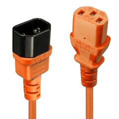 Lindy 1m IEC Extension Cable  Orange 4002888304740 цена и информация | Кабели и провода | pigu.lt