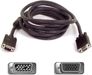 Kabel D-Sub (VGA) - D-Sub (VGA) 15m czarny kaina ir informacija | Adapteriai, USB šakotuvai | pigu.lt