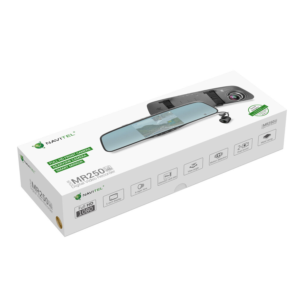 NAVITEL MR250 NV DVR priekinis ir galinis registratorius kaina ir informacija | Vaizdo registratoriai | pigu.lt