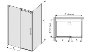 Kampinė dušo kabina Sanplast Altus KND2/ALT IIa, 80x110-120s kaina ir informacija | Sanplast Vonios kambario įranga | pigu.lt