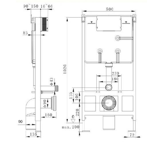 Potinkinis WC rėmas REA 3/6l su chromo spalvos mygtuku Q цена и информация | Priedai unitazams, bidė | pigu.lt