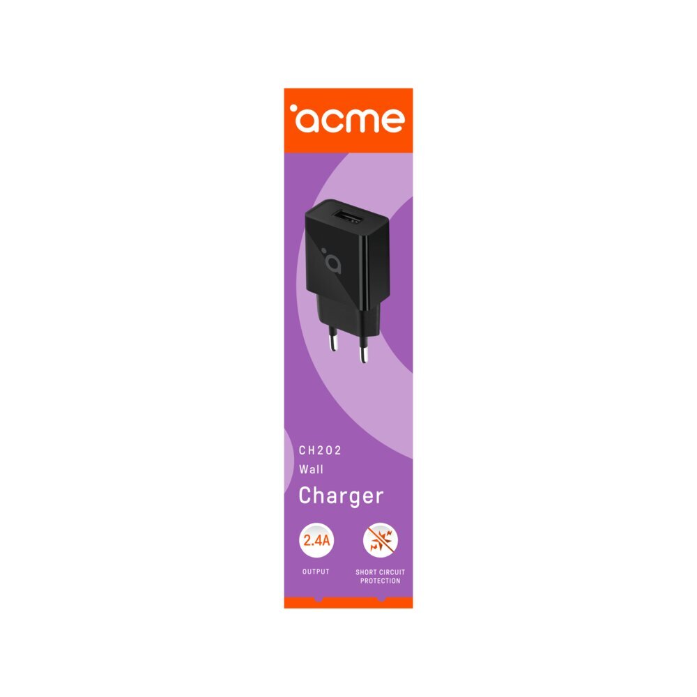 ACME CH202, USB, 2.4 A цена и информация | Krovikliai telefonams | pigu.lt
