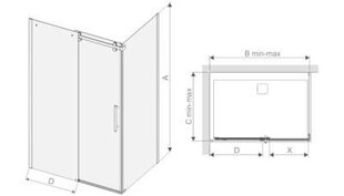 Угловая душевая кабина Sanplast Altus KND2/ALTIIa 80x160-170s цена и информация | Душевые кабины | pigu.lt