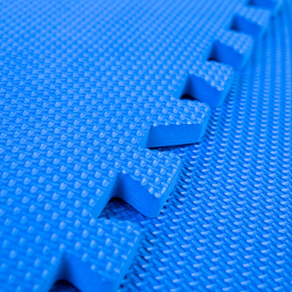 Apsauginis grindų kilimėlis Spokey Scrab 61x61x1,2 cm, 4 vnt, mėlynas kaina ir informacija | Treniruoklių priedai ir aksesuarai | pigu.lt