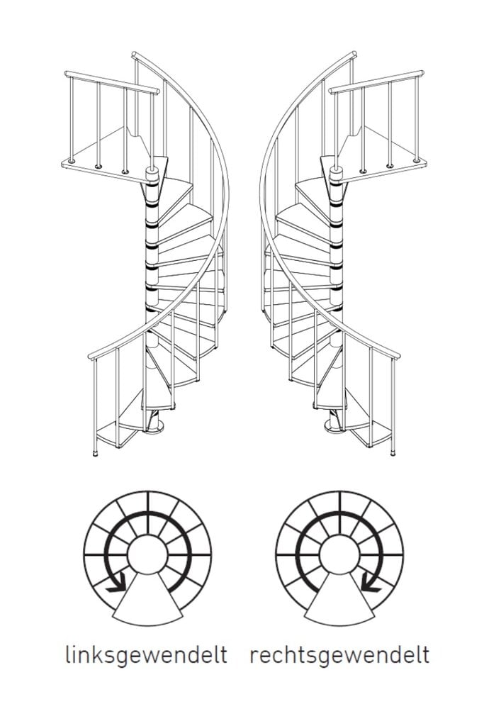 Spiraliniai laiptai DOLLE Calgary Diametras Ø 120 cm. Antracite kaina ir informacija | Laiptai | pigu.lt