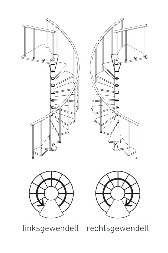 Spiraliniai laiptai DOLLE Calgary Diametras Ø 140 cm. Antracite цена и информация | Laiptai | pigu.lt
