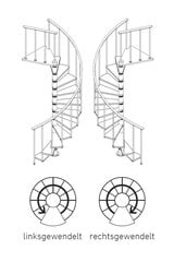 DOLLE Calgary Spiraliniai laiptai Diametras Ø 140 cm, Balti kaina ir informacija | Laiptai | pigu.lt
