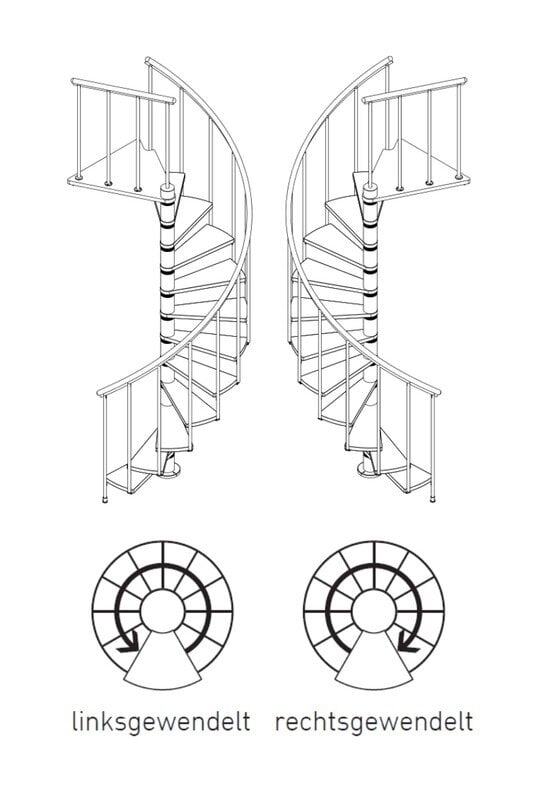 DOLLE Calgary Spiraliniai laiptai Diametras Ø 140 cm, Balti kaina ir informacija | Laiptai | pigu.lt