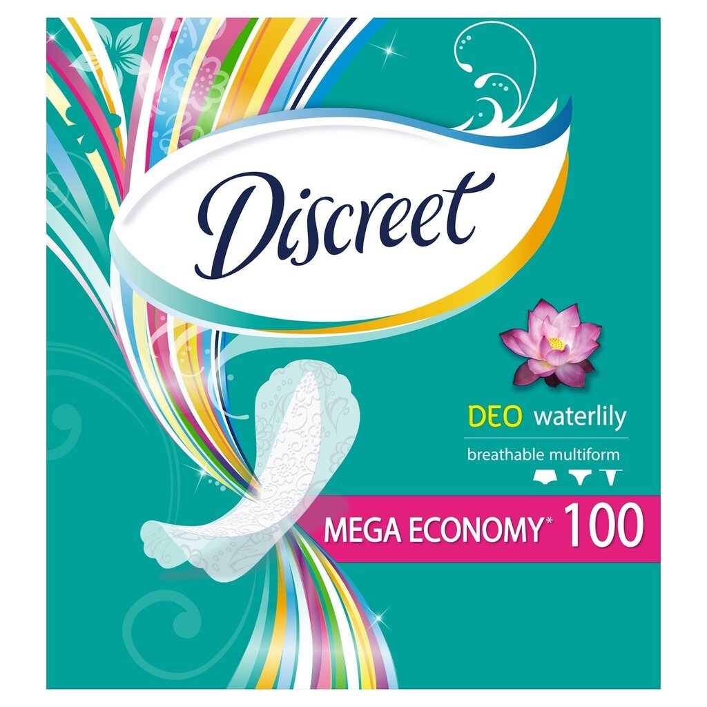 Higieniniai įklotai Discreet Water Lily 100 vnt. kaina ir informacija | Tamponai, higieniniai paketai, įklotai | pigu.lt