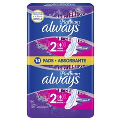 Higieniniai paketai Always Platinum Super 14 vnt kaina ir informacija | Tamponai, higieniniai paketai, įklotai | pigu.lt