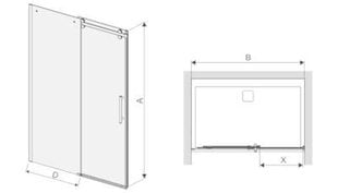 Dušo durys Sanplast Altus D2/ALTIIa 130-140s kaina ir informacija | Dušo durys ir sienelės | pigu.lt