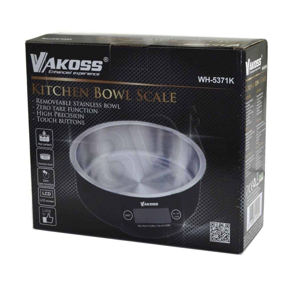 Virtuvinės svarstyklės-dubuo Vakoss WH-5371K kaina ir informacija | Svarstyklės (virtuvinės) | pigu.lt