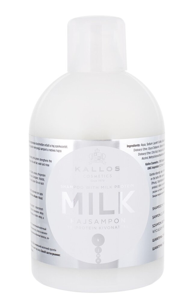 Šampūnas su pieno proteinais Kallos Cosmetics Milk 1000 ml kaina ir informacija | Šampūnai | pigu.lt