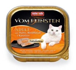 Animonda Vom Feinsten консервы для кошек, курица, говядина и морковь, 100 г цена и информация | Консервы для кошек | pigu.lt