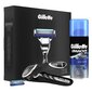 Rinkinys Gillette Mach3 Turbo Razor vyrams: skustuvas Turbo 1 vnt. + skustuvo galvutės 2 vnt. + skutimosi putos 75 ml kaina ir informacija | Skutimosi priemonės ir kosmetika | pigu.lt