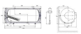 Комбинированный водонагреватель Dražice OKCV 160 l., горизонтальный цена и информация | Водонагреватели | pigu.lt