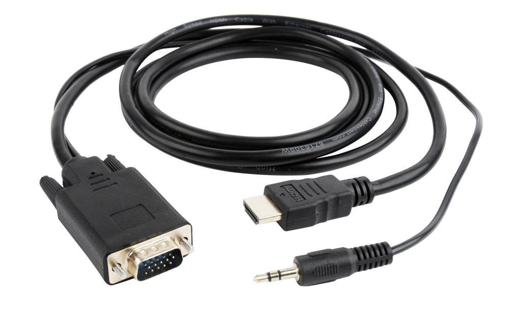 GEMBIRD A-HDMI-VGA-03-10M kaina ir informacija | Adapteriai, USB šakotuvai | pigu.lt
