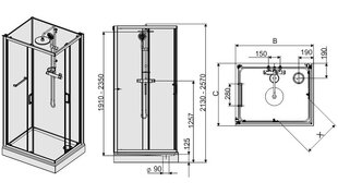 Душевая кабина Sanplast Classic II kpl-KCKN/CLII 90-120s цена и информация | Душевые кабины | pigu.lt