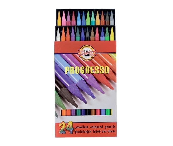 Spalvoti pieštukai be medžio Koh-i-Noor Progresso, 24 spalvos kaina ir informacija | Piešimo, tapybos, lipdymo reikmenys | pigu.lt