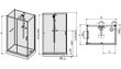 Ketursienė dušo kabina Sanplast Classic II kpl-KCD2/CLII 90-120s цена и информация | Dušo kabinos | pigu.lt