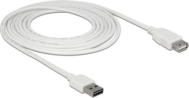 Esasy USB laidas Delock, 3m, baltas цена и информация | Kabeliai ir laidai | pigu.lt