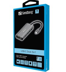 Sandberg 136-18, USB-C/USB-A/HDMI/RJ45 цена и информация | Адаптеры, USB-разветвители | pigu.lt