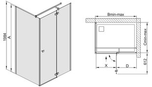 Угловая душевая кабина Sanplast Free Line KNDJ2/Free 80x120s цена и информация | Душевые кабины | pigu.lt