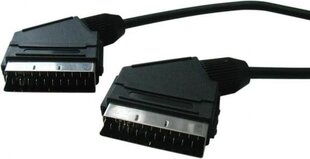 видеокабель scart m - scart m, 5 м, черный цена и информация | Кабели и провода | pigu.lt