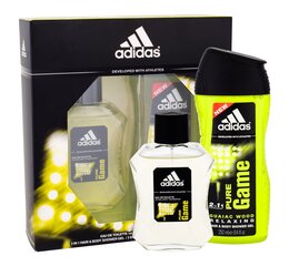 Набор Adidas Pure Game для мужчин: туалетная вода EDT, 100 мл + гель для душа, 250 мл цена и информация | Adidas Духи, косметика | pigu.lt