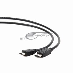 Cable GEMBIRD CC-DP-HDMI-5M (HDMI M - DisplayPort M, 5m, black color) kaina ir informacija | Adapteriai, USB šakotuvai | pigu.lt