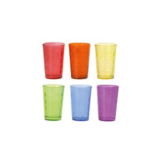 Spalvotų stiklinių rinkinys, 6 vnt kaina ir informacija | Taurės, puodeliai, ąsočiai | pigu.lt