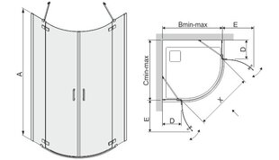 Pusapvalė dušo kabina Sanplast Free Line KP4/Free II 80s kaina ir informacija | Dušo kabinos | pigu.lt