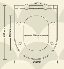 Lėtai nusileidžiantis klozeto dangtis AWD Interior Kent kaina ir informacija | Priedai unitazams, bidė | pigu.lt