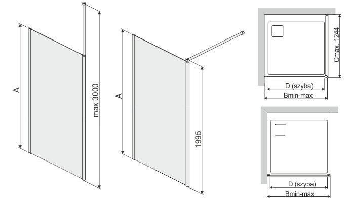 Walk-In dušo kabina Sanplast Prestige III P/PR III 80s, manhatan kaina ir informacija | Dušo durys ir sienelės | pigu.lt