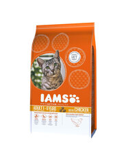 Iams Adult All Breeds с курицей, 10 кг цена и информация | Сухой корм для кошек | pigu.lt