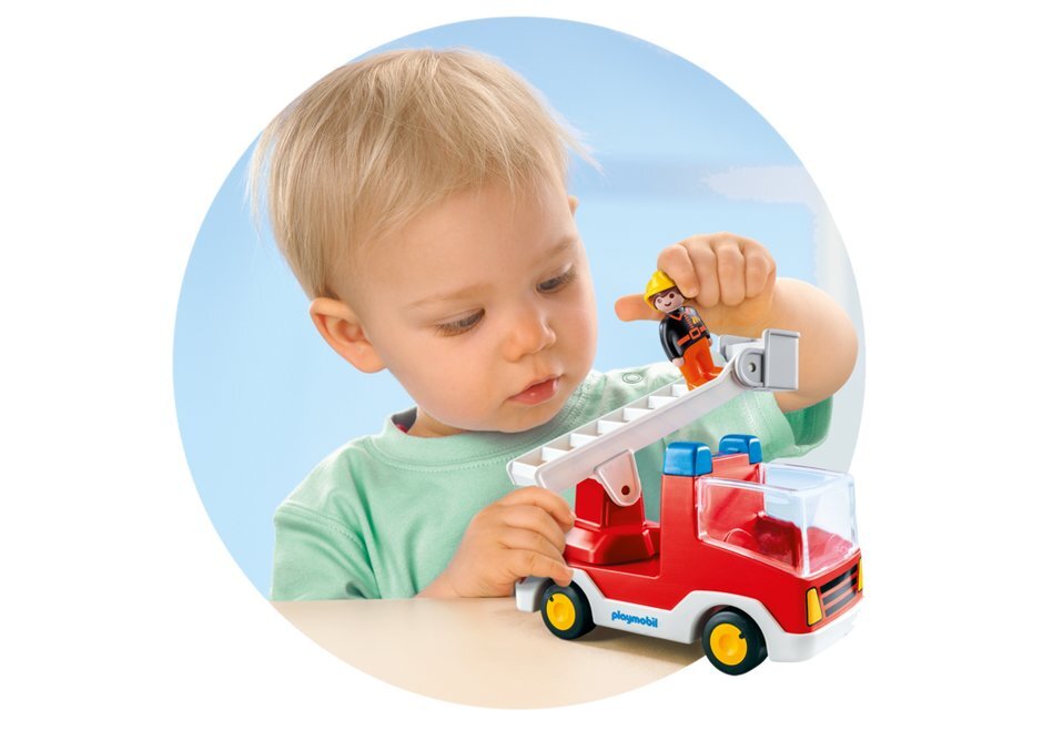 6967 PLAYMOBIL® 1.2.3, Gaisrininkų automobilis su kopėčiomis kaina ir informacija | Konstruktoriai ir kaladėlės | pigu.lt