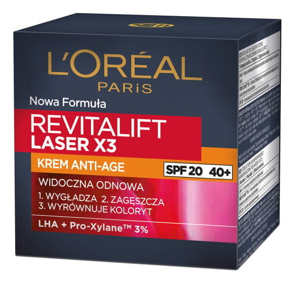 Dieninis veido kremas L'oreal Paris Revitalift Laser X3 Anti-Aging Care SPF20, 50 ml цена и информация | Veido kremai | pigu.lt