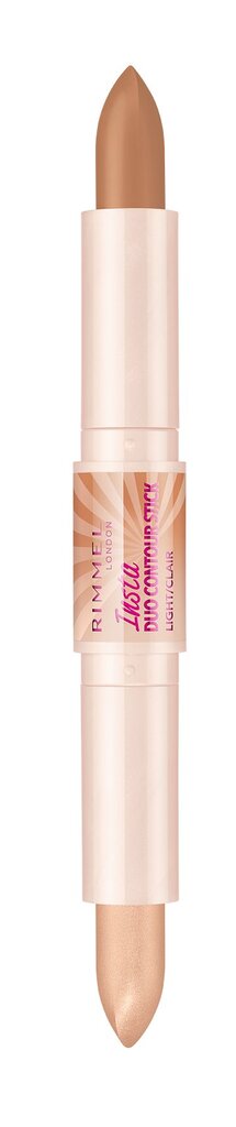 Veido kontūravimo pieštukas Rimmel Insta Duo Contour Stick 8 g, Nr.100 Light цена и информация | Makiažo pagrindai, pudros | pigu.lt