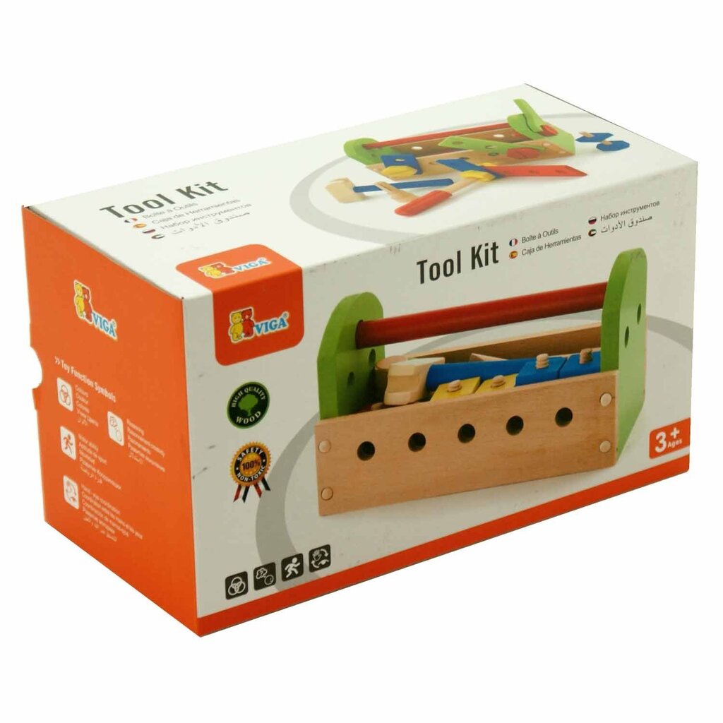 Jaunojo meistro medinių įrankių rinkinys Viga, 24 d. kaina ir informacija | Žaislai berniukams | pigu.lt